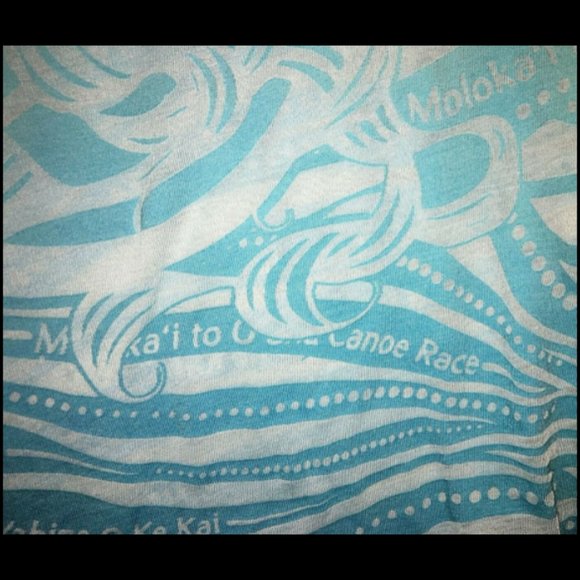 Happy Shirts Brand Hawaii Aqua Short Sleeves Sz M Na Wahine Vtg - Picture 9 of 12